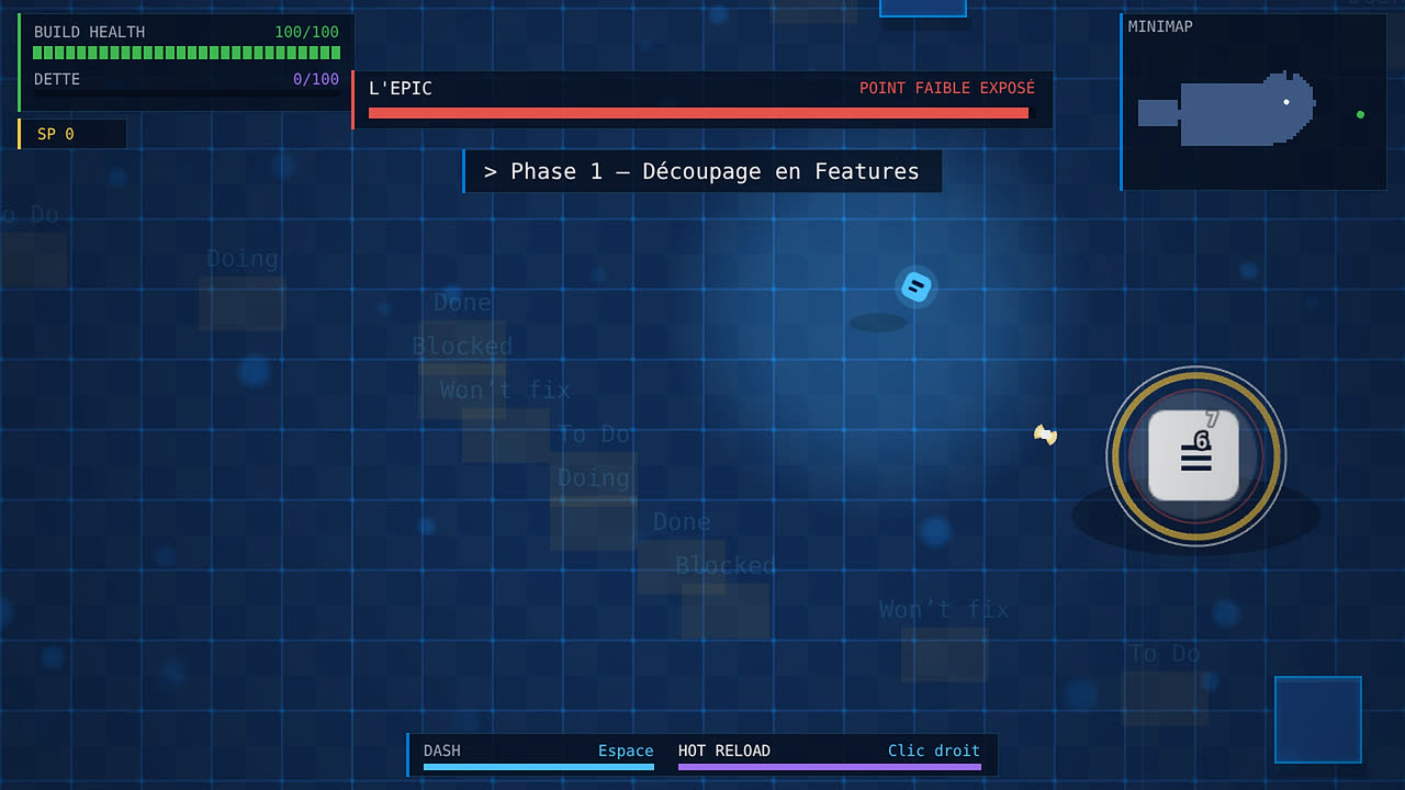 Un boss à phases : L’Epic, protégé par ses Features